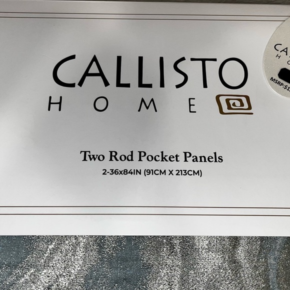 1-NWT CALLISTO HOME SEAFOAM MARBLE CURTAINS SET OF 2  36”x 96” PANELS - Picture 5 of 9